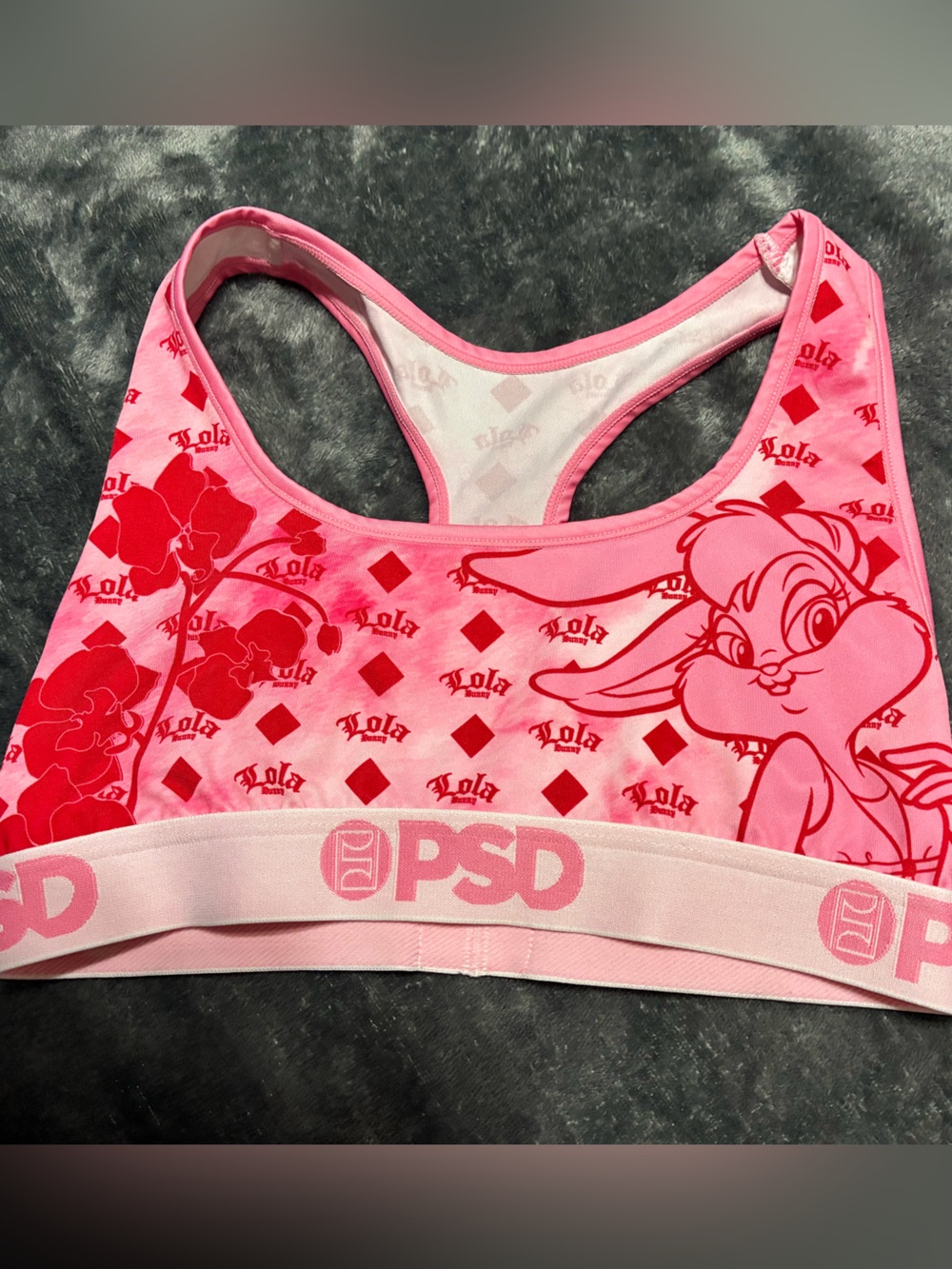 PSD Pink Looney Tunes Lola Bunny Logo Sports Bra medium